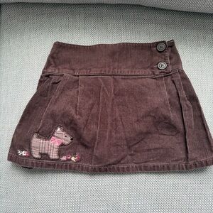3/24$ Gymboree Toddler Brown Corduroy Skirt with Doggy and Built-in Shorts 3T